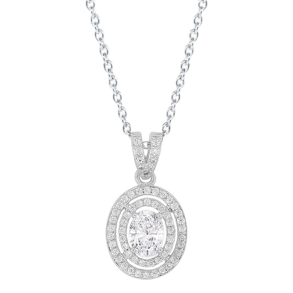 Cate&Chloe 18k “Bliss” White Gold Plated Necklace